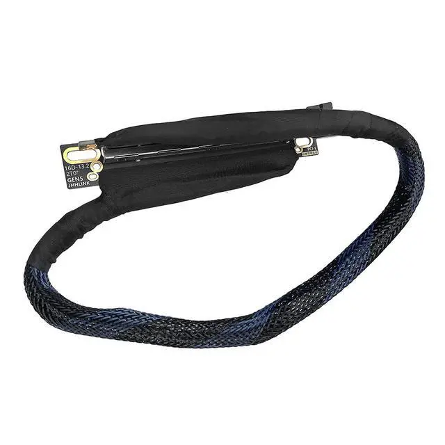 Alt view image 5 of 7 - JMT PCIE 5.0 X16 Graphics Card Extension Cable 270 Degree 64GBS GEN5 Braided Mesh Harness Riser for AI Server Graphics Card Bendable GPU Adapter 16AD5 (Right Out Left in,50CM)