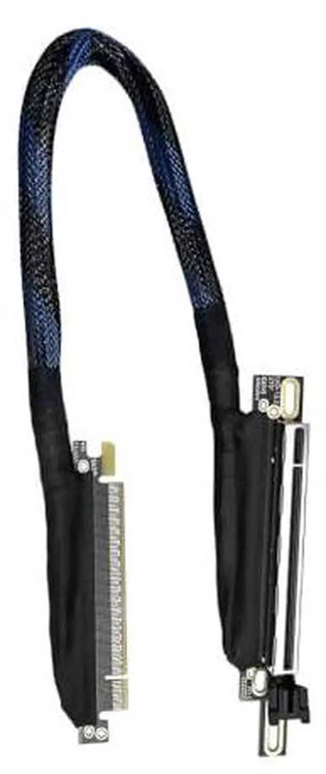 Main image of JMT PCIE 5.0 X16 Graphics Card Extension Cable 270 Degree 64GBS GEN5 Braided Mesh Harness Riser for AI Server Graphics Card Bendable GPU Adapter 16AD5 (Right Out Left in,50CM)