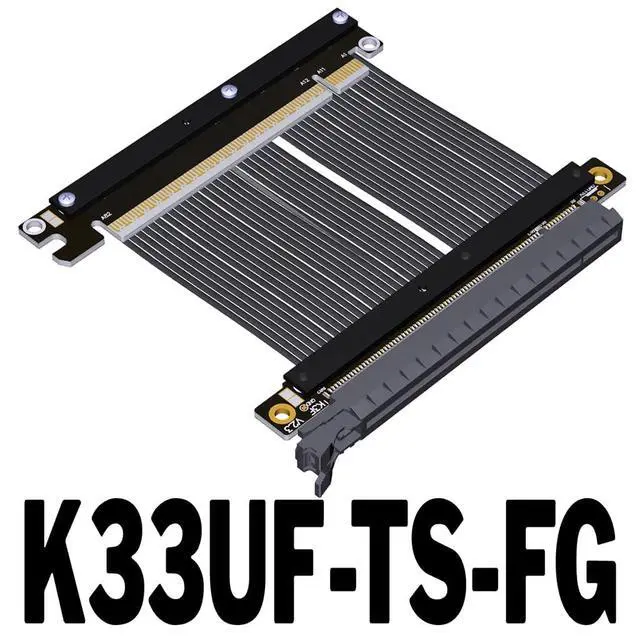 Alt view image 2 of 6 - ADT-K33U PCIe 5.0 x16 Extension Cable 512Gbps High Speed Lossless Flexible GPU Riser for PC Cases Servers ITX Builds Computer RTX5090 (15cm,K33UF-TS-FG)