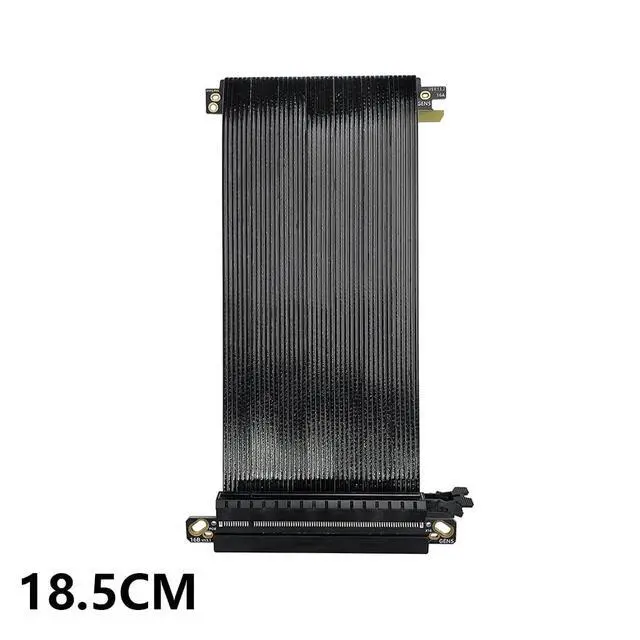 Alt view image 7 of 7 - PCIe 5.0 X16 64GB/s Extension Cable Dual-Reverse GPU Adapter Silver-Plated GEN5 High Speed Cable 16AB5 for ITX Small Case (18.5CM)
