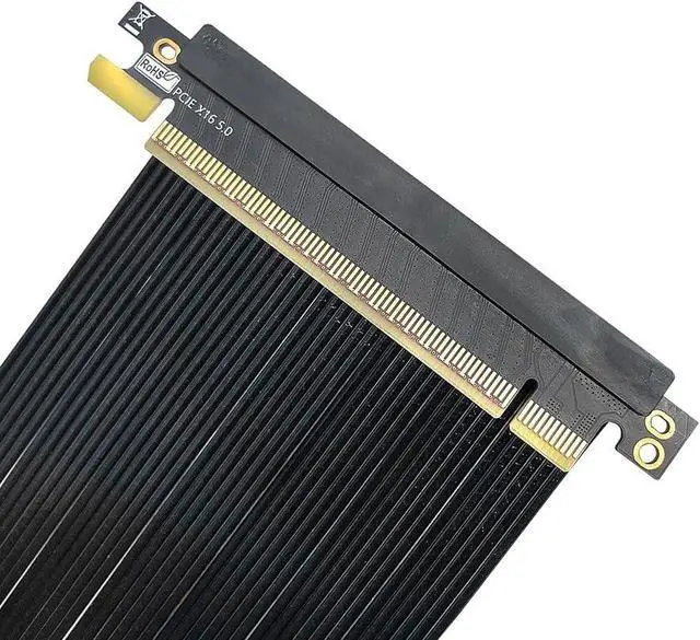 Alt view image 5 of 6 - PCIe 5.0 X16 64GB/s Extension Cable Dual-Reverse GPU Adapter Silver-Plated GEN5 High Speed Cable 16AB5 for ITX Small Case (19.5CM)