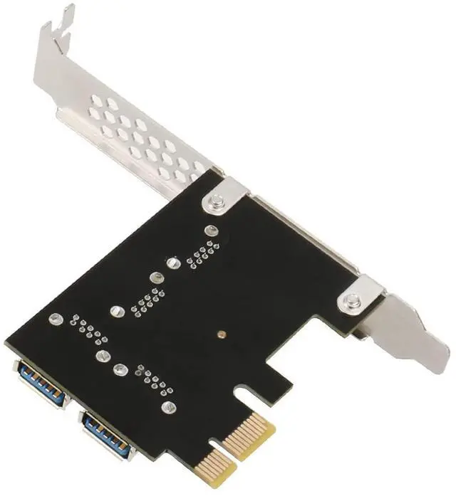 Alt view image 3 of 7 - JMT PCI-E 1x to 16x Riser Card PCI-Express 1 to 4 Slot PCIe USB3.0 Adapter Port Multiplier Miner Card for BTC Bitcoin Miner Mining (No Cable)