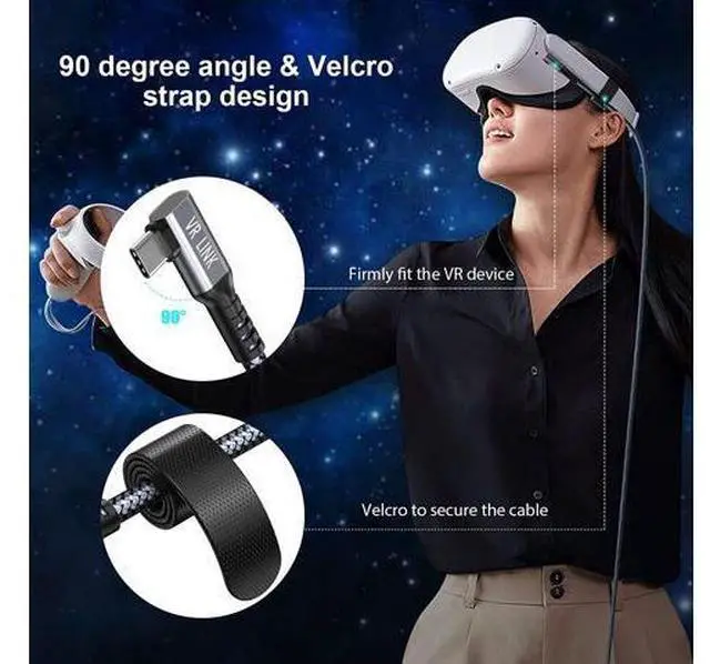 Alt view image 5 of 7 - for Oculus Quest 2 Link Cable 16FT, Quest Link Cable Durable Nylon Braided, VR Headset Cable Type A USB A to USB C High Speed Data Transfer Charging Cord for Gaming PC and USB C 3.2 Gen1 Cable