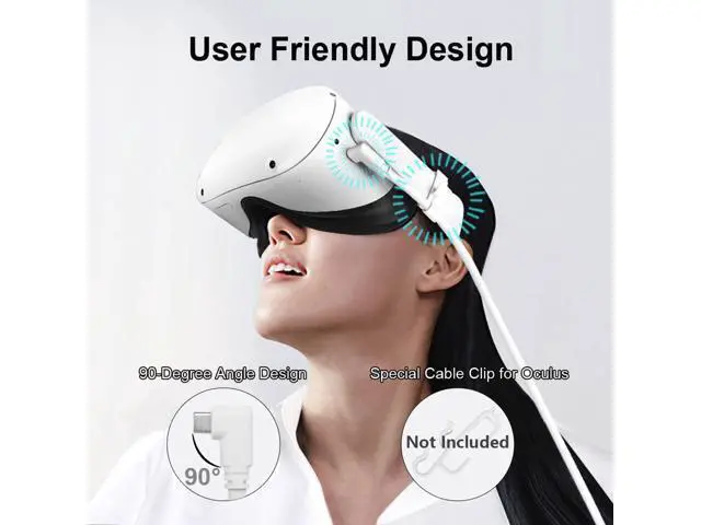Alt view image 2 of 6 - 16Ft/5M USB 3.2 Gen 1 Quest 2 Link Cable Charger Cord for Meta Oculus Quest 2/1 Gaming PC Steam VR Headset USB C to USB C Virtual Reality Charger Cable 5Gbps Date Transfer Extension Charging Cord