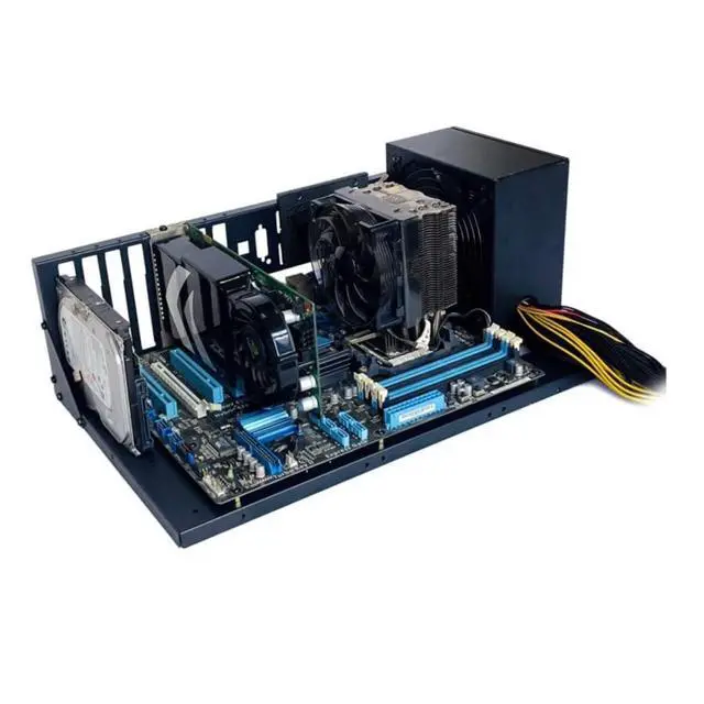 Alt view image 3 of 6 - DIY Gaming Computer Case, ATX Open Chassis Case Rack Open Air Pc Case for A TX/M-ATX/ITX Motherboards up to 305x245mm