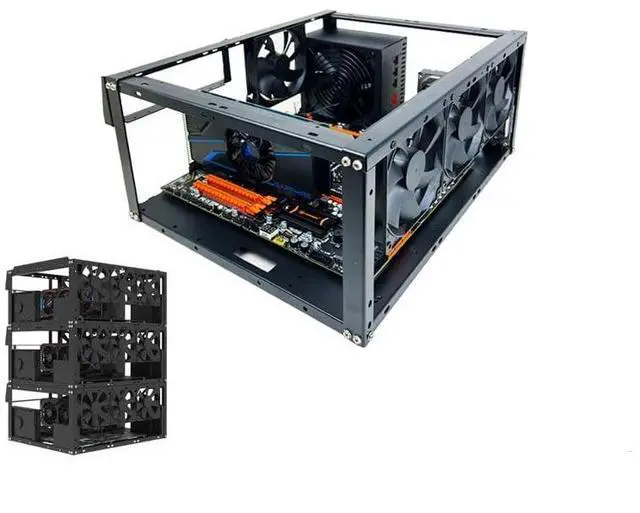 Main image of DIY Computer Case PC Frame Desktop Chassis Stackable Rack Stand Open Air case Supports ATX ITX MacroATX E-ATX X79 X99 Motherboard, can be Stacked up to 10 Layers