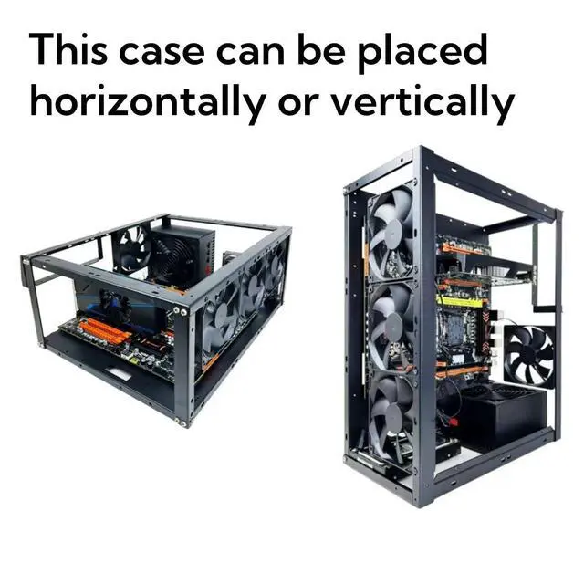 Alt view image 2 of 6 - DIY Computer Case PC Frame Desktop Chassis Stackable Rack Stand Open Air case Supports ATX ITX MacroATX E-ATX X79 X99 Motherboard, can be Stacked up to 10 Layers