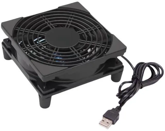 Main image of 5V Quiet Dual USB Cooling Fan 120mm with 1200mm Cable,38CFM Airflow Cooling for Router, Computer, Mac Mini, PlayStation, Rack DIY Audio Video Network Cabinet Server Cooling Project
