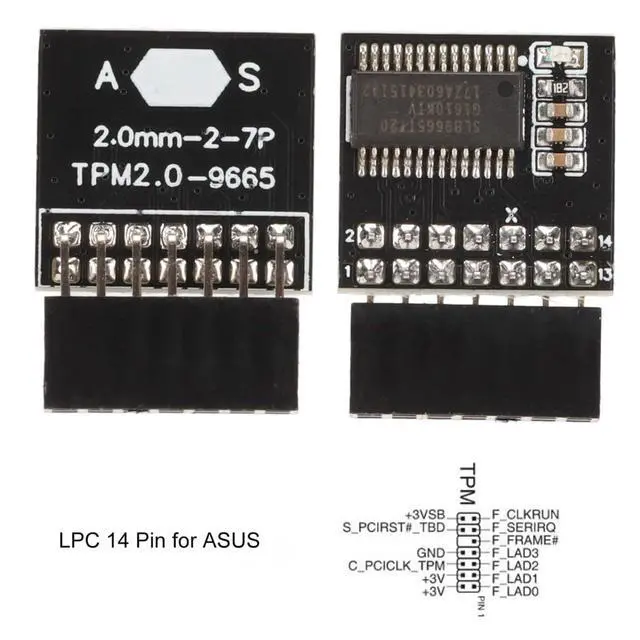 Alt view image 2 of 6 - TPM 2.0 Module with 14 Pin, TPM 2.0 Encryption Security Module for ASUS Motherboard Compatible with Win11