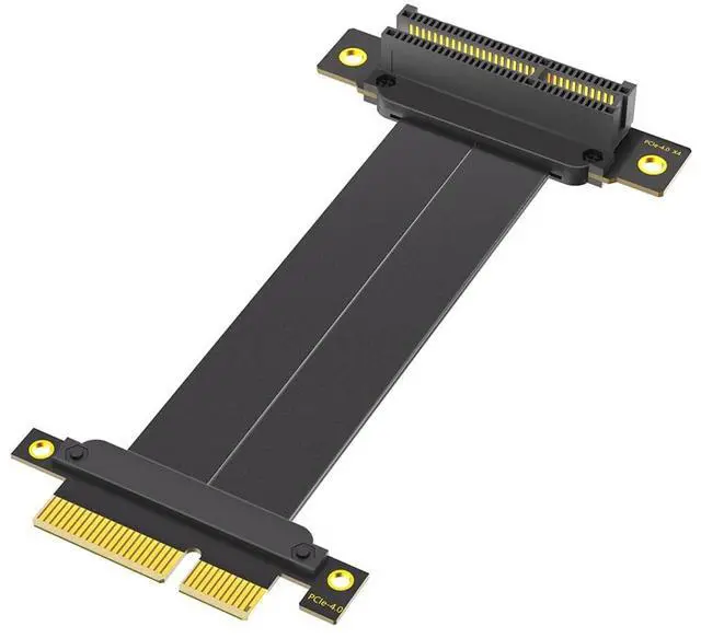 Main image of PCI-E 4.0 4X 1X Extension Cable 10CM High Speed 8Gbps/4Gbps with Gold-Plated Connector for 1U 2U Chassis (4X, 90° to 180°,10cm)