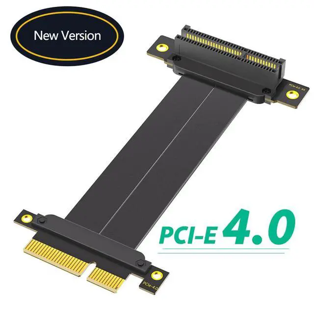 Alt view image 7 of 7 - PCI-E 4.0 4X 1X Extension Cable 10CM High Speed 8Gbps/4Gbps with Gold-Plated Connector for 1U 2U Chassis (4X, 90° to 180°,10cm)