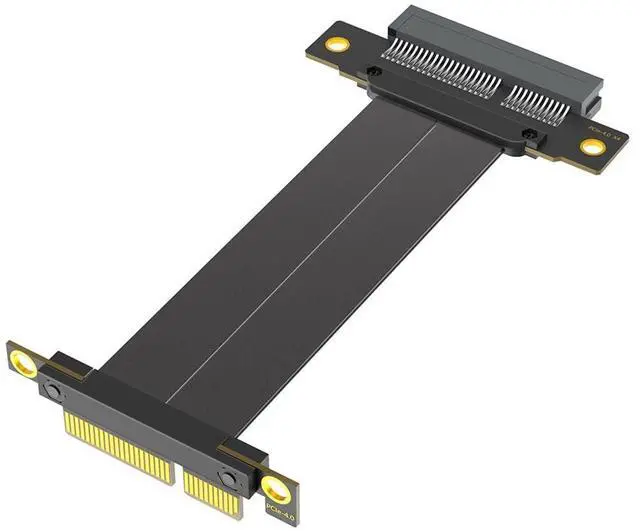Main image of PCI-E 4.0 4X 1X Extension Cable 10CM High Speed 8Gbps/4Gbps with Gold-Plated Connector for 1U 2U Chassis (4X, 180° to 90°,10cm)