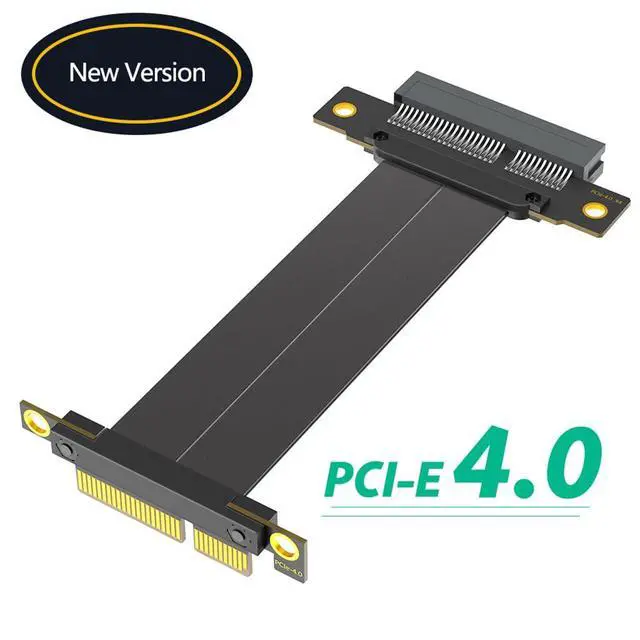 Alt view image 7 of 7 - PCI-E 4.0 4X 1X Extension Cable 10CM High Speed 8Gbps/4Gbps with Gold-Plated Connector for 1U 2U Chassis (4X, 180° to 90°,10cm)