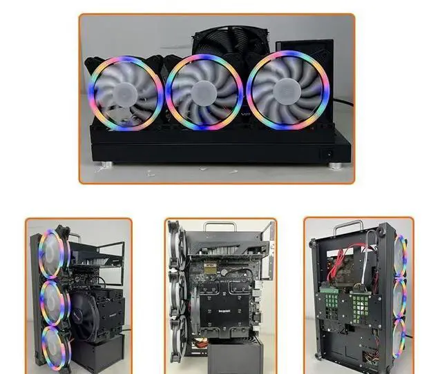 Alt view image 2 of 7 - DIY Computer Case PC Frame Desktop Chassis Rack Stand Open Air case Fit ATX X79 X99 Motherboard,Support Vertical Horizontal Water Cooling