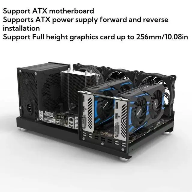 Alt view image 4 of 7 - DIY Computer Case PC Frame Desktop Chassis Rack Stand Open Air case Fit ATX X79 X99 Motherboard,Support Vertical Horizontal Water Cooling