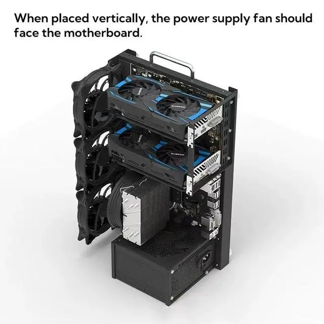 Alt view image 5 of 7 - DIY Computer Case PC Frame Desktop Chassis Rack Stand Open Air case Fit ATX X79 X99 Motherboard,Support Vertical Horizontal Water Cooling