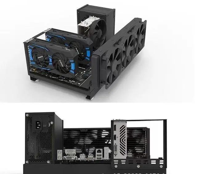 Alt view image 7 of 7 - DIY Computer Case PC Frame Desktop Chassis Rack Stand Open Air case Fit ATX X79 X99 Motherboard,Support Vertical Horizontal Water Cooling