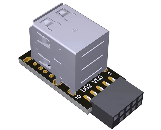 Main image of 9PIN to USB 2.0 Adapter Built-in Wire-Less Mouse Keyboard Receiver for ITX Chassis Computer Motherboard with 9PIN Connector (UG2-F)