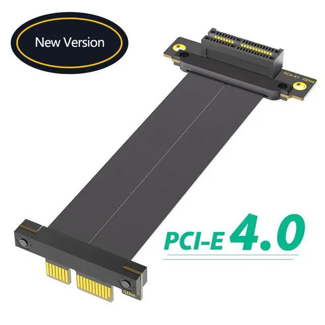 Alt view image 2 of 7 - PCI-E 4.0 Dual Bertical 90° Direction 1X 4X Extension Cable 8Gbps Gen4 Compatible with 1U 2U ATX BTX Chassis (4X, 10cm)