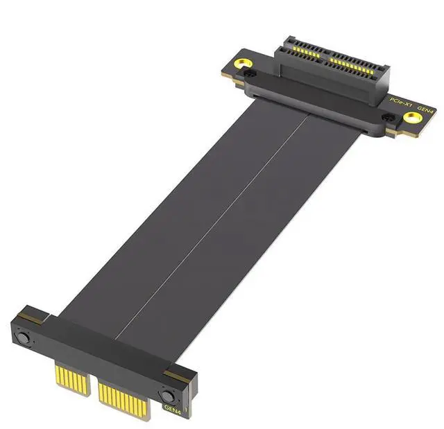 Main image of PCI-E 4.0 Dual Bertical 90° Direction 1X 4X Extension Cable 8Gbps Gen4 Compatible with 1U 2U ATX BTX Chassis (4X, 10cm)