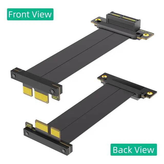 Alt view image 3 of 7 - PCI-E 4.0 Dual Bertical 90° Direction 1X 4X Extension Cable 8Gbps Gen4 Compatible with 1U 2U ATX BTX Chassis (4X, 10cm)
