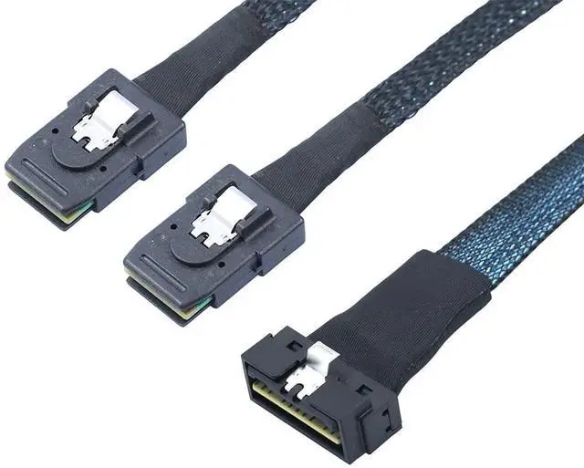 Main image of PCIE Slimline LP Low Profile SFF-8654 8I to Dual SFF-8087 Cable 12G High-Speed Server Data Connection Cable (to 2* SFF-8087,80cm)