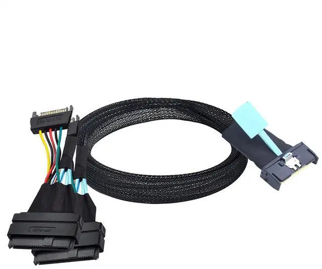 Alt view image 3 of 6 - Slimline SAS MCIO 8i 74P to 2*SFF 8639+15P Server Data Connection Cable High-Speed Support PCIe4.0 PCIe5.0 (50cm)