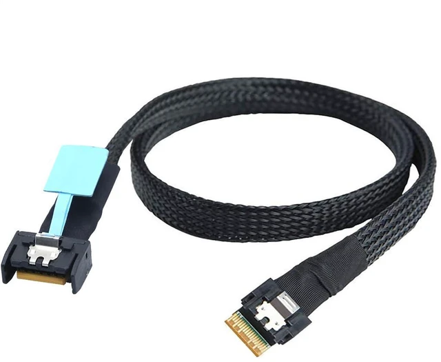 Alt view image 2 of 6 - Gen5 MCIO Slimline SFF-8654 4i to SFF-8654 4i Server Data Connection Cable High-Speed Support PCIe4.0 PCIe5.0 (100cm)