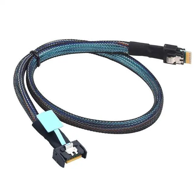 Alt view image 6 of 6 - Gen5 MCIO Slimline SFF-8654 4i to SFF-8654 4i Server Data Connection Cable High-Speed Support PCIe4.0 PCIe5.0 (100cm)