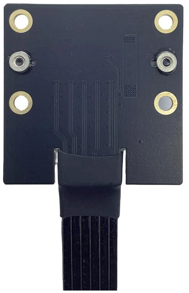 Alt view image 5 of 7 - M.2 M-Key PCI-E 4.0 X4 Extension Cable 90 Degree Silver Plated M8S Compatible with M.2 NVMe SSD (15CM)