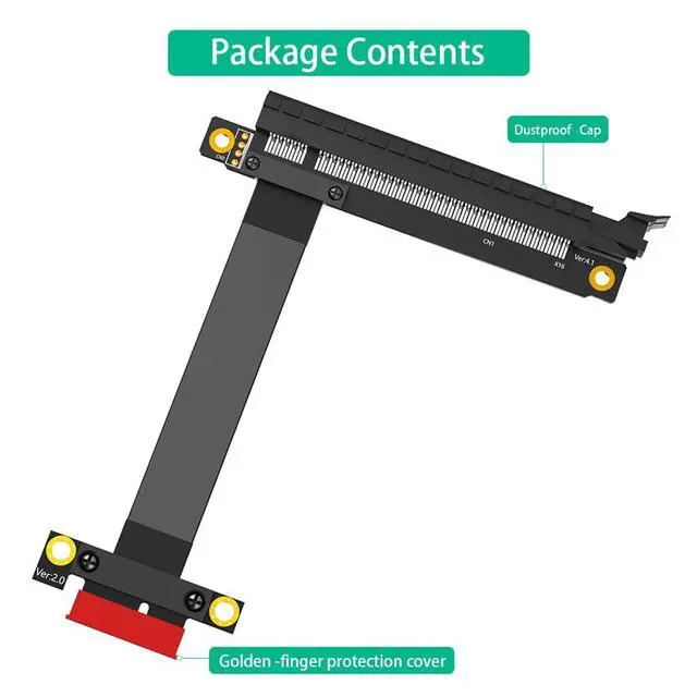 Alt view image 7 of 7 - PCI-E 16X to 1X Extension Cable PCIe 3.0 8Gbps High Speed Flexible Adapter Gen3 for 1U/2U Chassis 25CM (16X to 1X)