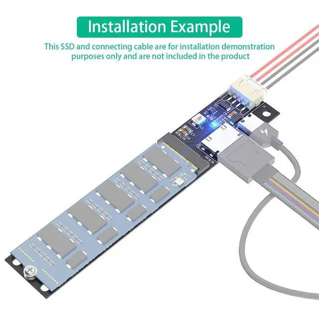 Alt view image 4 of 7 - M.2 NVME M Key SSD to SFF-8611/8612 Extension Cable SATA to 4Pin Power Cable USB-C Power Card for 2230 2242 2260 2280