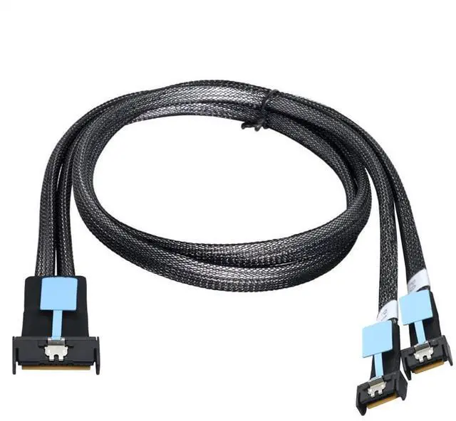Main image of GEN5 Slimline MCIO 8i 5.0 SFF-8654 8I to 2 MCIO SFF-8654 4I Server Cable High-Speed 32GT/s Support PCIe4.0 PCIe5.0 (50cm)