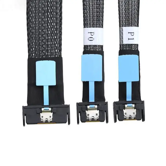 Alt view image 3 of 7 - GEN5 Slimline MCIO 8i 5.0 SFF-8654 8I to 2 MCIO SFF-8654 4I Server Cable High-Speed 32GT/s Support PCIe4.0 PCIe5.0 (50cm)