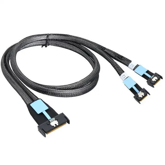 Alt view image 5 of 7 - GEN5 Slimline MCIO 8i 5.0 SFF-8654 8I to 2 MCIO SFF-8654 4I Server Cable High-Speed 32GT/s Support PCIe4.0 PCIe5.0 (50cm)