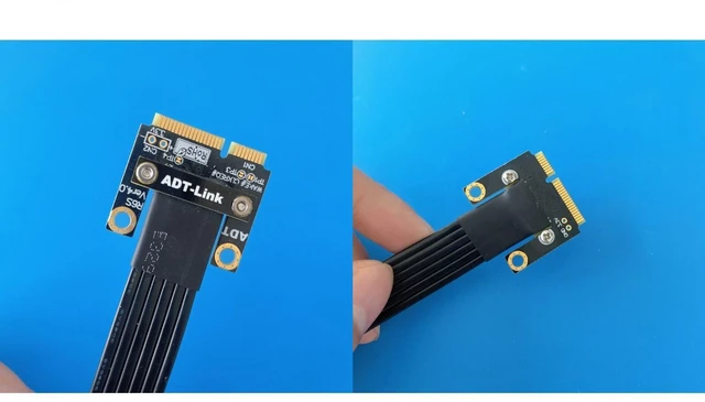 Alt view image 4 of 7 - Mini-PCIe 4.0 Male to PCIE x8 Female SSD Extension Cable mPCIe Riser Adapter for Motherboard Extender (M68JR,25CM)