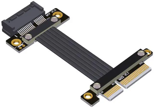 Main image of PCI-E 4.0 x4 to x1 Extension Cable Gen4 16G/BPS Adapter for PCI Express X1 SSD Card Network Card (M21SF,15CM)