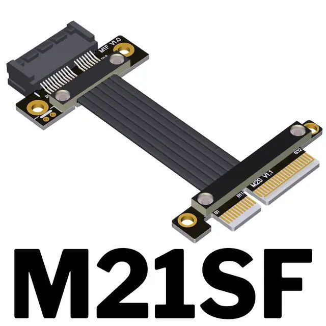 Alt view image 2 of 5 - PCI-E 4.0 x4 to x1 Extension Cable Gen4 16G/BPS Adapter for PCI Express X1 SSD Card Network Card (M21SF,15CM)