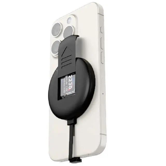 Alt view image 2 of 6 - Magnetic M.2 2230 SSD Enclosure NGFF/NVMe-Compatible for M Key B+M Key SSD Compatible with iPhone 15 Pro Max ProRes MacBook IP830