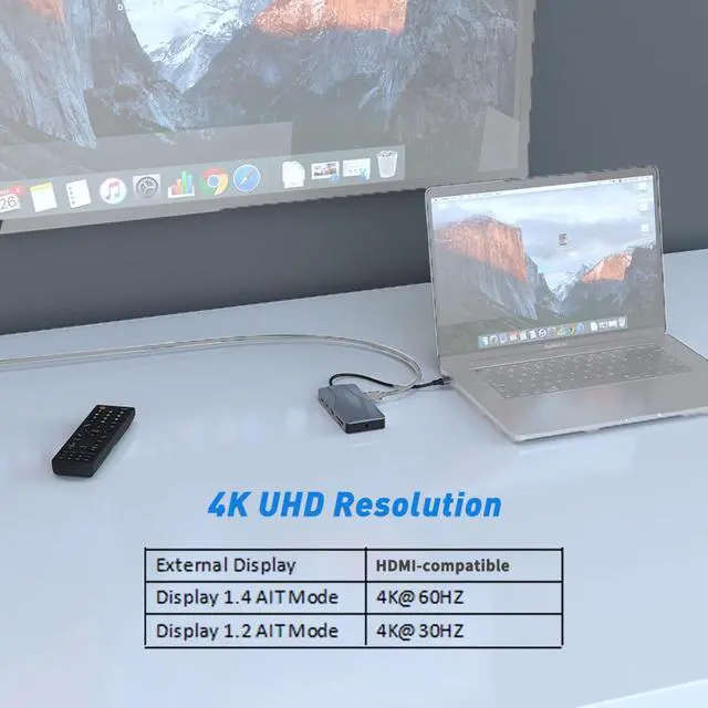 Alt view image 3 of 7 - 11in1 USB C to 4K60Hz HDMI-Compatible Adapter 1000Mbps RJ45 Ethernet HUB PD100W SD/TF Card Reader