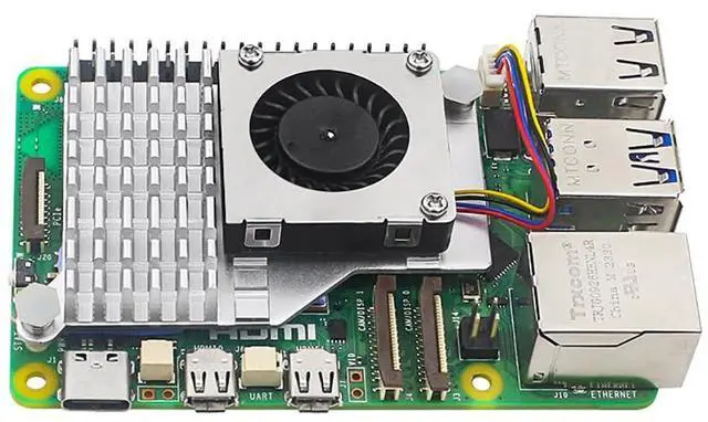 Alt view image 6 of 6 - pi 5 Active Cooler Blower Fan Radiator Aluminum Compatible with Raspberry pi 5 4GB/8GB (Black)