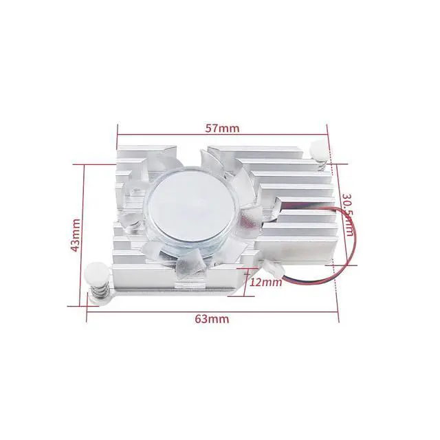 Alt view image 3 of 6 - pi 5 Active Cooler Radiator with PWM Fan Thermal Tapes Aluminum Compatible with Raspberry pi 5 5B