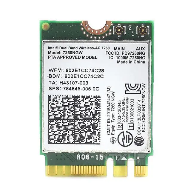 Alt view image 3 of 6 - 7260NGW AC 1200M M2 Network Card 2-4G / 5G Dual Band Compatible with Bluetooth 4.0 (Combo B)