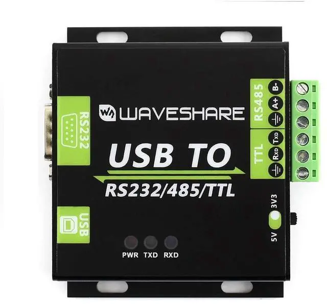 Alt view image 3 of 7 - waveshare USB to RS232 / RS485 / TTL (UART) Industrial Isolated Converter with Original FT232RL Inside Aluminium Alloy Enclosure Power/ADI Magnetical Isolation,TVS Diode
