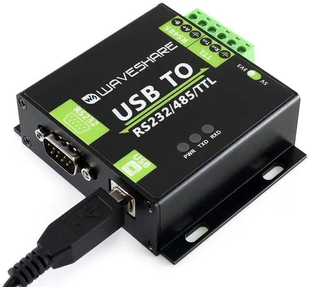 Alt view image 4 of 7 - waveshare USB to RS232 / RS485 / TTL (UART) Industrial Isolated Converter with Original FT232RL Inside Aluminium Alloy Enclosure Power/ADI Magnetical Isolation,TVS Diode