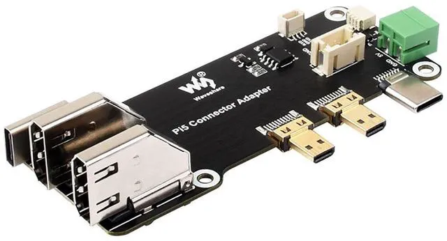 Alt view image 3 of 7 - Micro HDMI to HDMI Adapter Board for Raspberry Pi 5 / 4B, Two Power Supply Methods Supports Dual 4K Outputs Easy to Connect The HDMI Screens