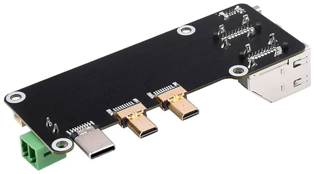 Alt view image 4 of 7 - Micro HDMI to HDMI Adapter Board for Raspberry Pi 5 / 4B, Two Power Supply Methods Supports Dual 4K Outputs Easy to Connect The HDMI Screens