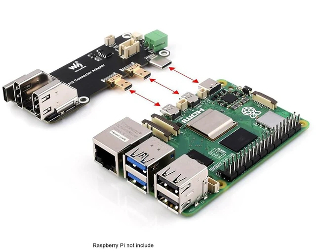 Alt view image 5 of 7 - Micro HDMI to HDMI Adapter Board for Raspberry Pi 5 / 4B, Two Power Supply Methods Supports Dual 4K Outputs Easy to Connect The HDMI Screens