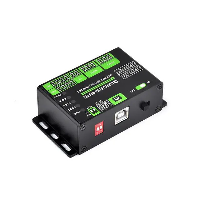 Alt view image 5 of 7 - USB to UART I2C SPI JTAG Converter, 2-CH UART up to 9Mbps, 3.3V/5V Level Switch, ESD & Resettable Fuse Protection, Aluminum Alloy Case, Windows/Linux Support, Rail/Wall Mount