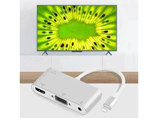 Alt view image 3 of 6 - Lightning to VGA/HDMI/AV Adapter High Definition Conversion TV Projector Adapter